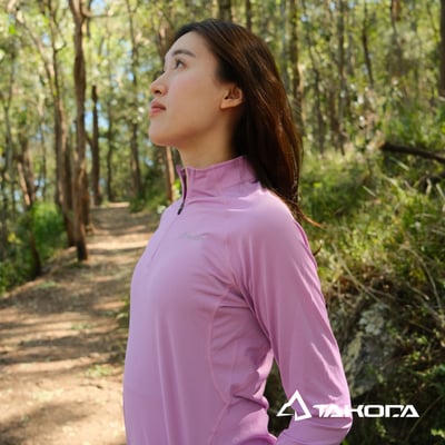TAKODA Wi 環保機能速乾拉鍊長袖 女款 粉紫/淺藍/芥末黃3