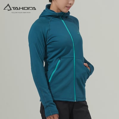 TAKODA  Skan 中層刷毛連帽外套 女款 暗岩藍/黑 兩色11