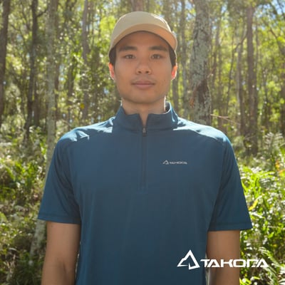 TAKODA Wi 環保機能速乾拉鍊短袖 男款 森林綠/黃色/暗岩藍10