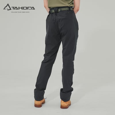 TAKODA 輕量彈性吸濕排汗速乾長褲 女款 鐵灰/黑10