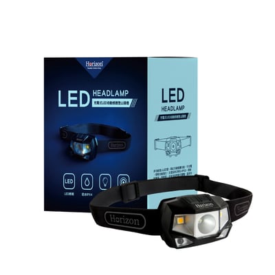 【Horizon 天際線】【Horizon 天際線】充電式LED自動感應登山頭燈 (IPX4防水)3
