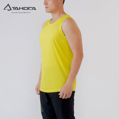 TAKODA Wi 環保機能速乾無袖背心 男款 黑/橙紅/黃 三色5