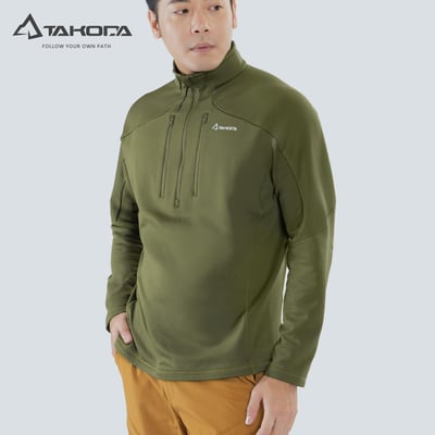 TAKODA Skan 厚版彈性刷毛套頭保暖衣 男款 兩色7