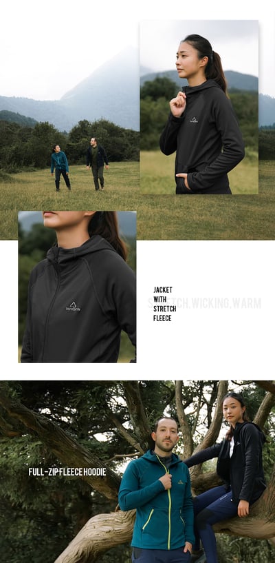 TAKODA  Skan 中層刷毛連帽外套 女款 暗岩藍/黑 兩色8