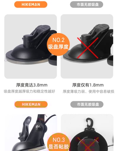 HIKEMAN 戶外強力黏膠款大吸盤 12cm 吸力30kg 2入裝6