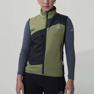 TAKODA  Okaga 輕量防風科技保溫棉登山背心 女款 黑色/軍綠 兩色11