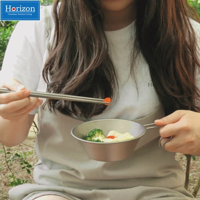 Horizon 天際線 純鈦野營雪拉碗 (300ml/450ml)│雪拉杯│露營碗│握柄牢固不彎折不燙手｜登山野營純鈦餐具│好物嚴選7