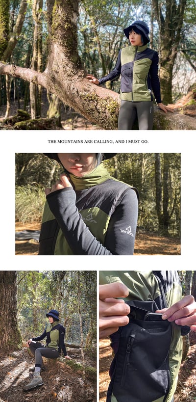 TAKODA  Okaga 輕量防風科技保溫棉登山背心 女款 黑色/軍綠 兩色5