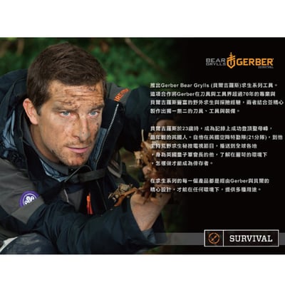Gerber Bear Folding Sheath Knife 貝爾求生系列折刀 附尼龍套 野外求生 折刀5
