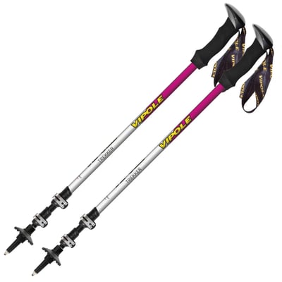 VIPOLE Trekker Violet鋁合金雙快調登山杖 粉 /7075鋁合金/義大利製造/雙系統快扣+旋鈕/維修保固2