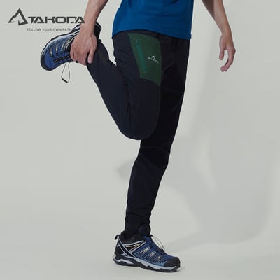 TAKODA 輕量彈性多功能快乾長褲 男款 黑色/午夜藍3