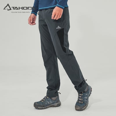 TAKODA 輕量彈性吸濕排汗速乾長褲 男款 黑色11