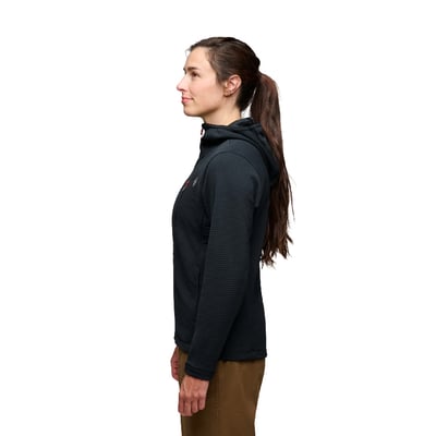 【Black Diamond】 W's Diverge Full Zip Hoody 女款保暖連帽外套 攀岩 休閒 外出 登山 跑步 黑色3