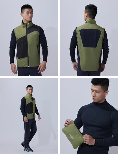 TAKODA  Okaga 輕量防風科技保溫棉登山背心 男款 橄藍綠/黑色 兩色11