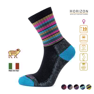 英國HORIZON Micro Crew 超細19.5 microns 美麗諾羊毛健走襪 五色可選1