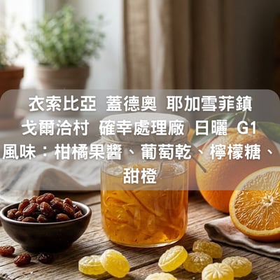 衣索比亞 蓋德奧 耶加雪菲鎮 戈爾洽村 確幸處理廠 日曬 G1(半磅/濾掛式10包)1