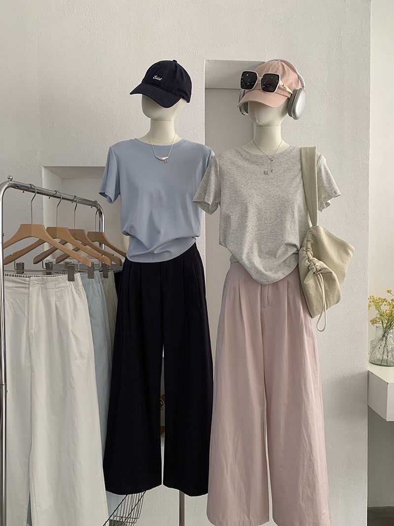 春日空氣感垂墜寬褲｜高腰顯瘦・輕柔飄逸感