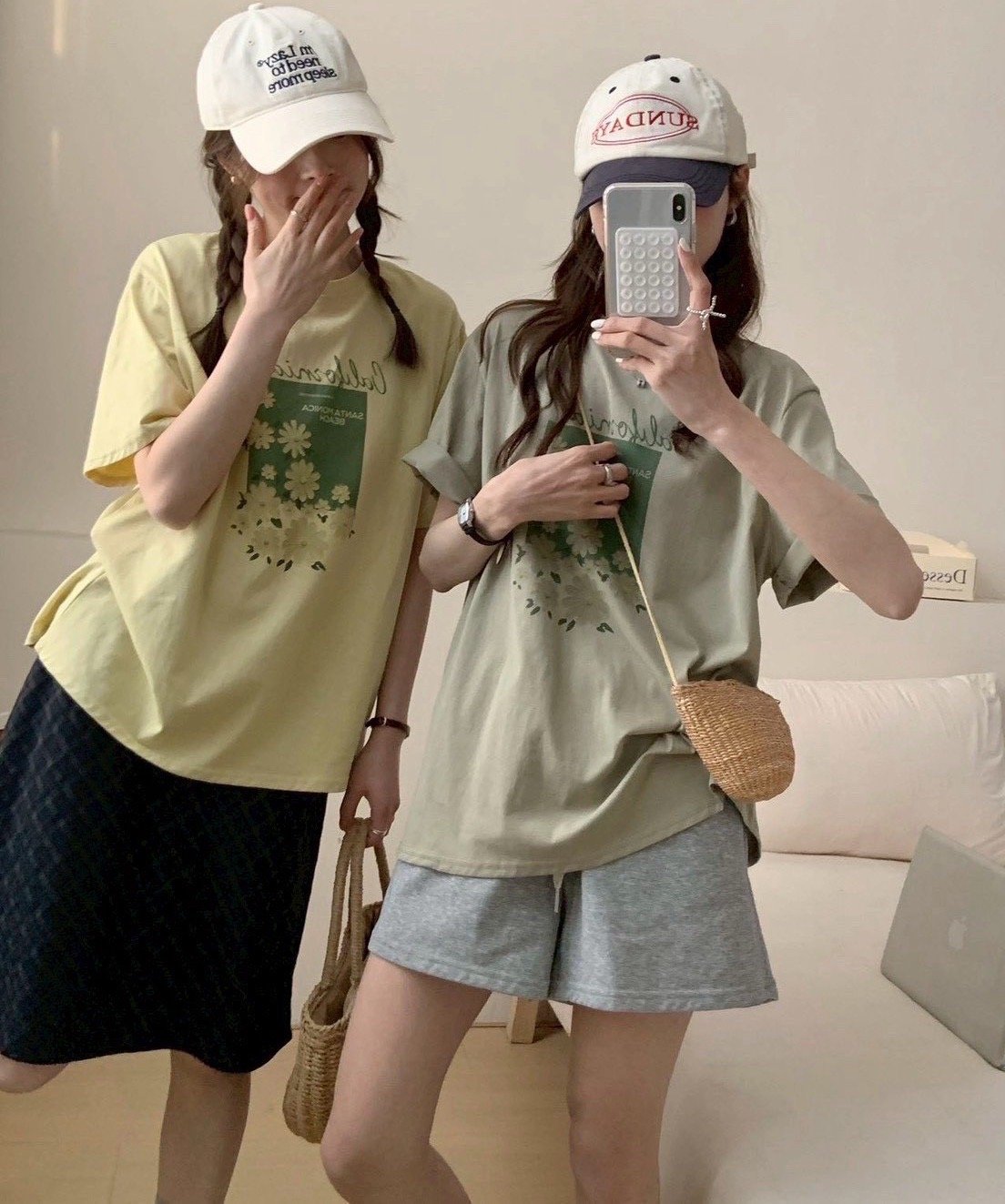 清新小雛菊加州印花T｜夏日減齡百搭款