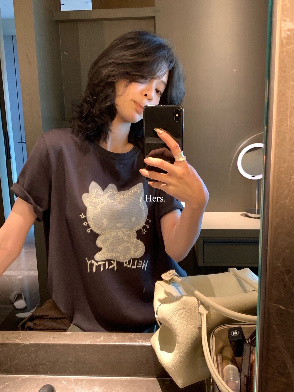 蕾絲感Kitty印花短袖T