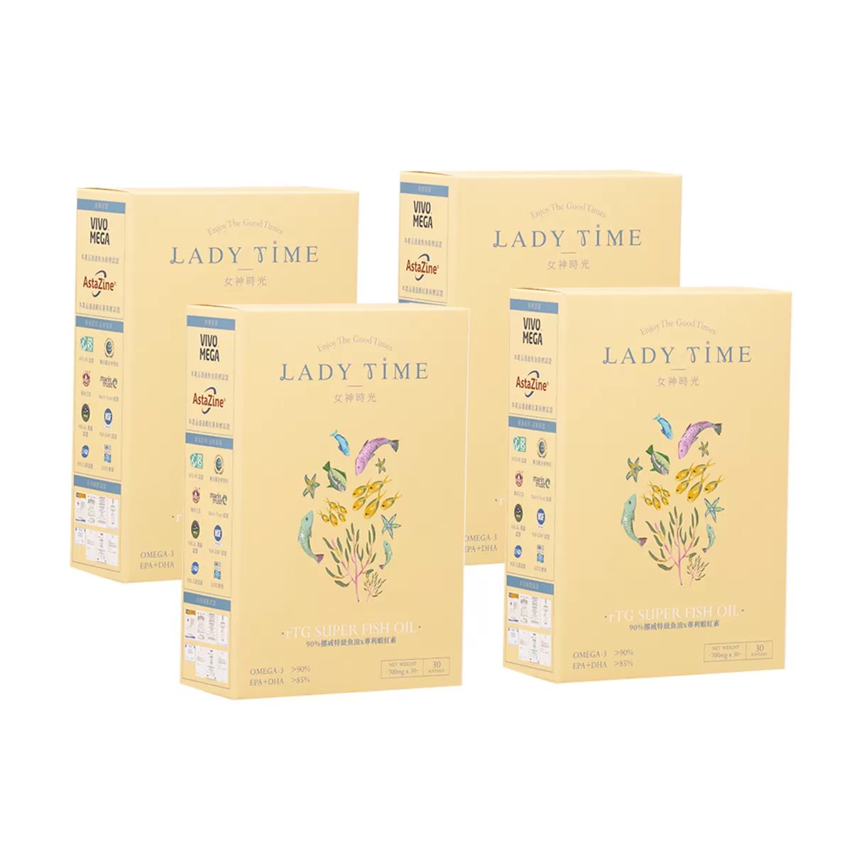 LADY TIME 90%挪威特級魚油×專蝦紅素