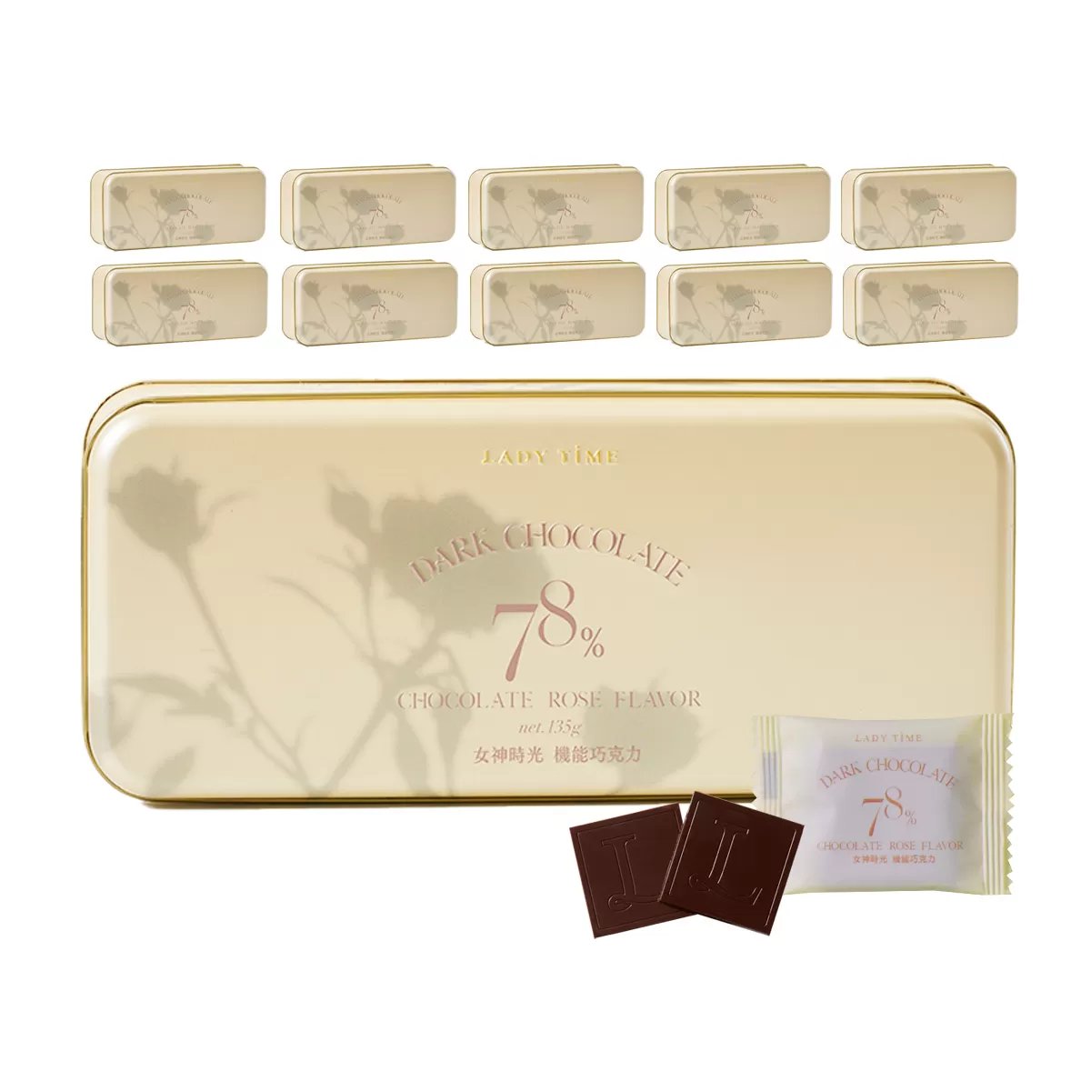 LADY TIME78%玫瑰山茶花黑巧克力-餐後