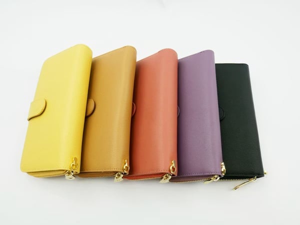 全牛皮兩折女長夾