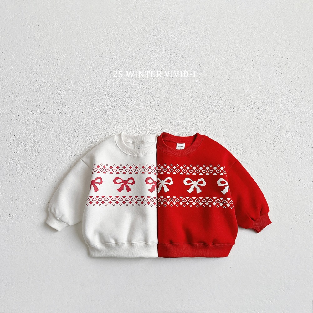 vivid83｜(78cm-125cm) 蝴蝶結印花休閒上衣