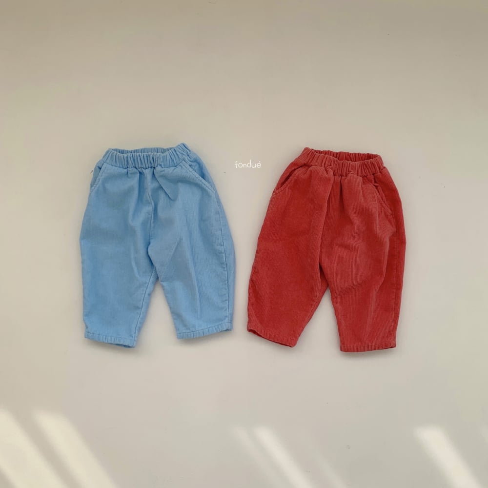 Fondue 02｜(75cm-120cm)  口袋條紋絨毛長褲