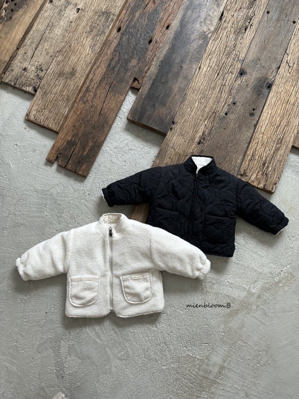 Bloom.b45｜(0m-24m/85cm-125cm) 蝴蝶結印花絎縫雙面刷毛外套