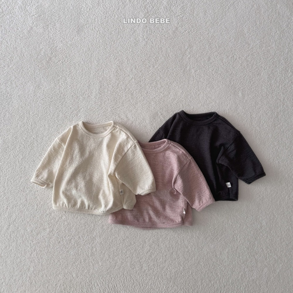 Lindo03｜(3m-18m) 圓領壓紋上衣