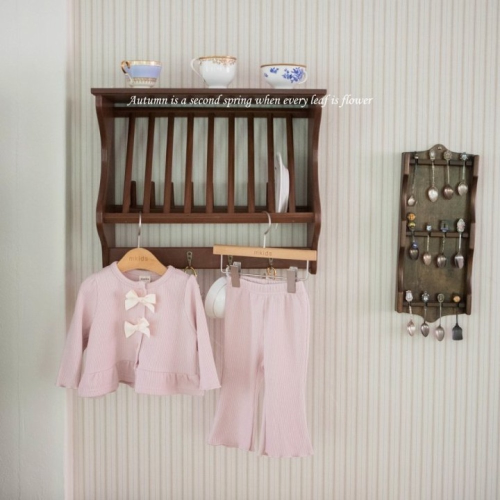 M-KIDS44｜(65-115cm) 2色蝴蝶結緞帶和夜套裝