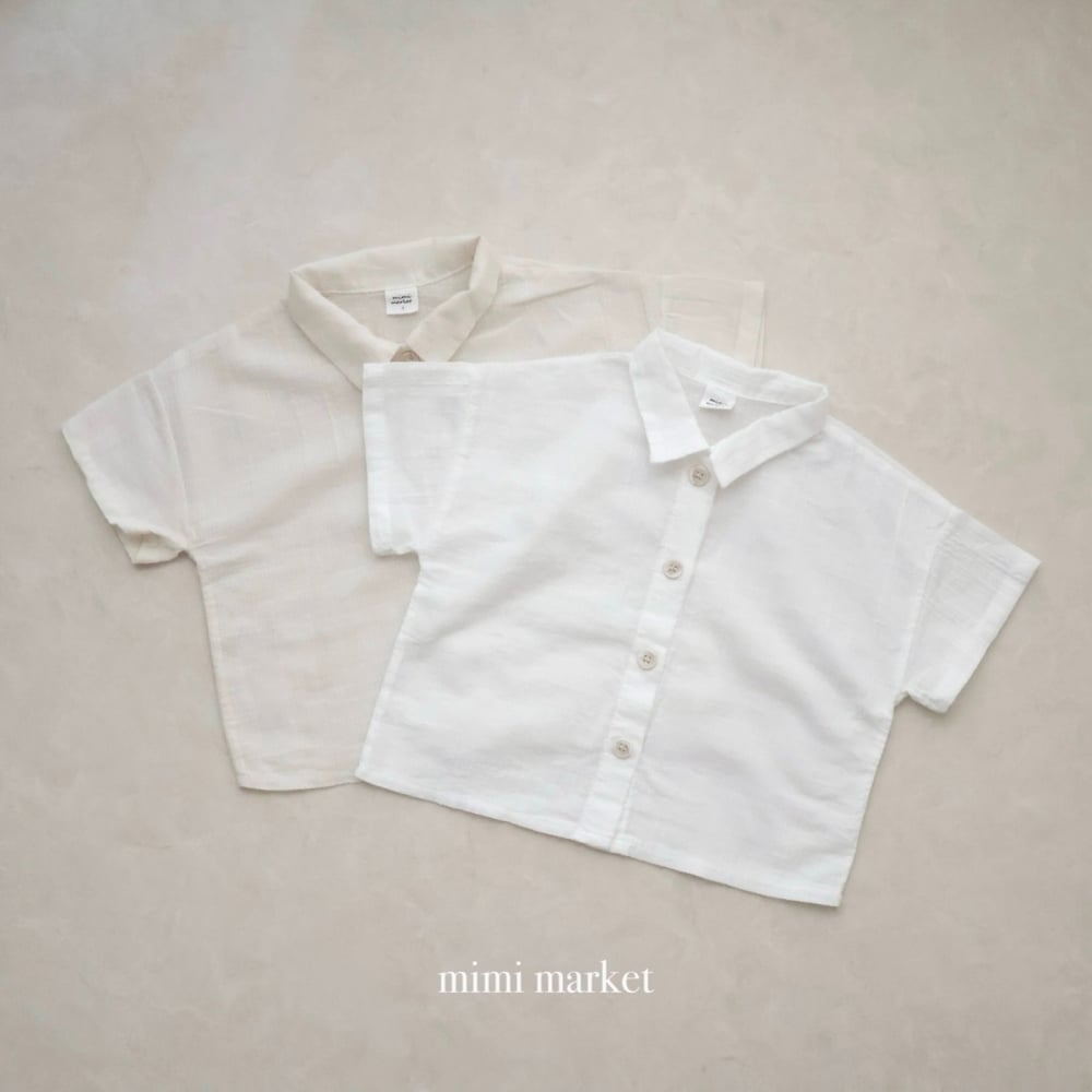 mimi market32 (75-90cm)  素色亞麻襯衫