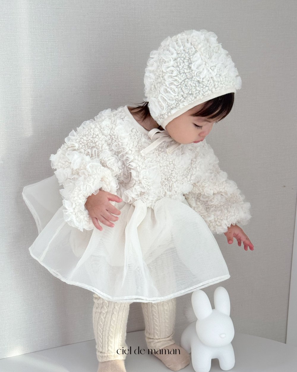 Cieldemaman20｜(3M~15M)  氣質雲朵洋裝含帽子