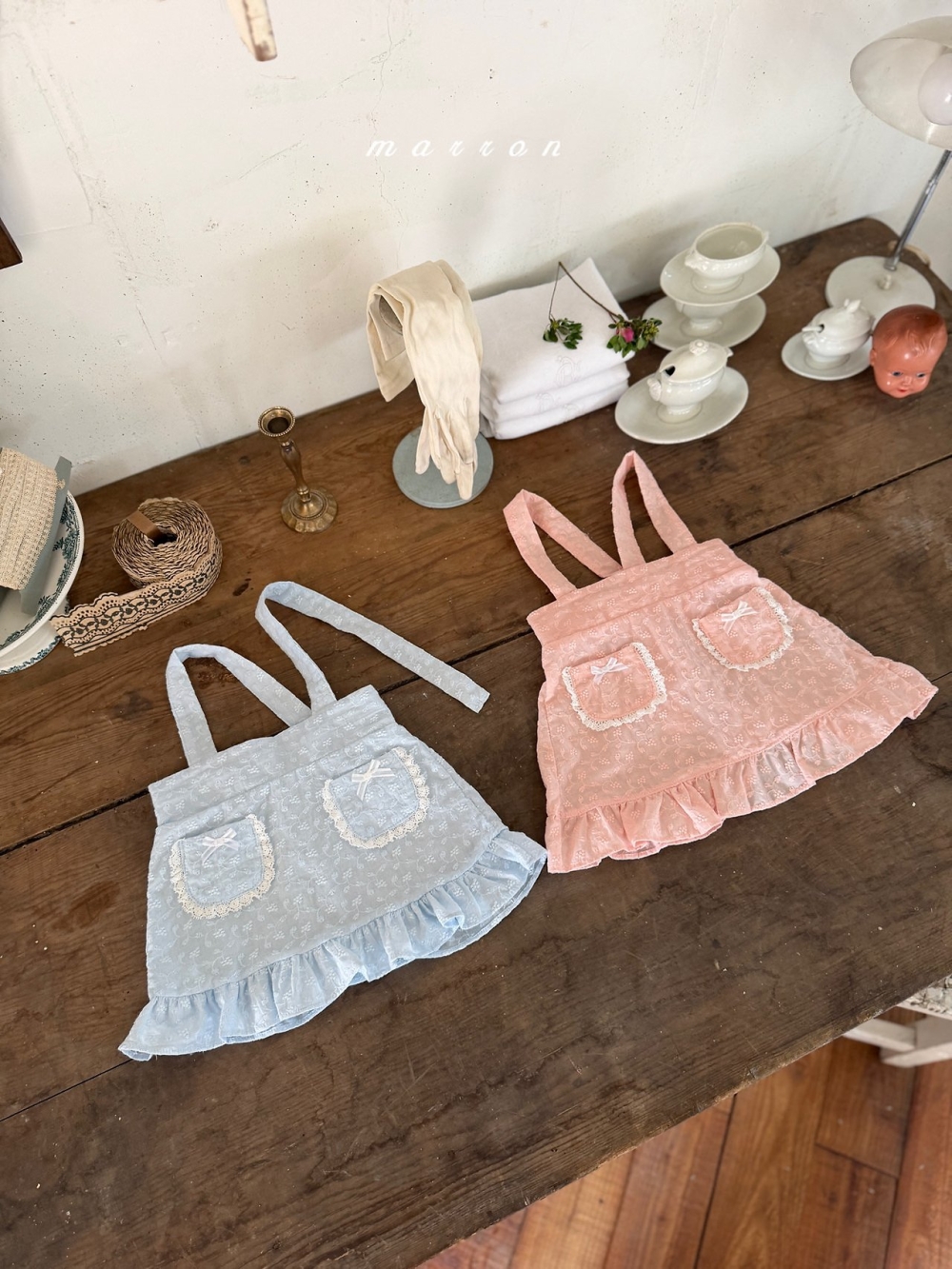 Marron22｜(1y-6y) 雛菊口袋吊帶裙