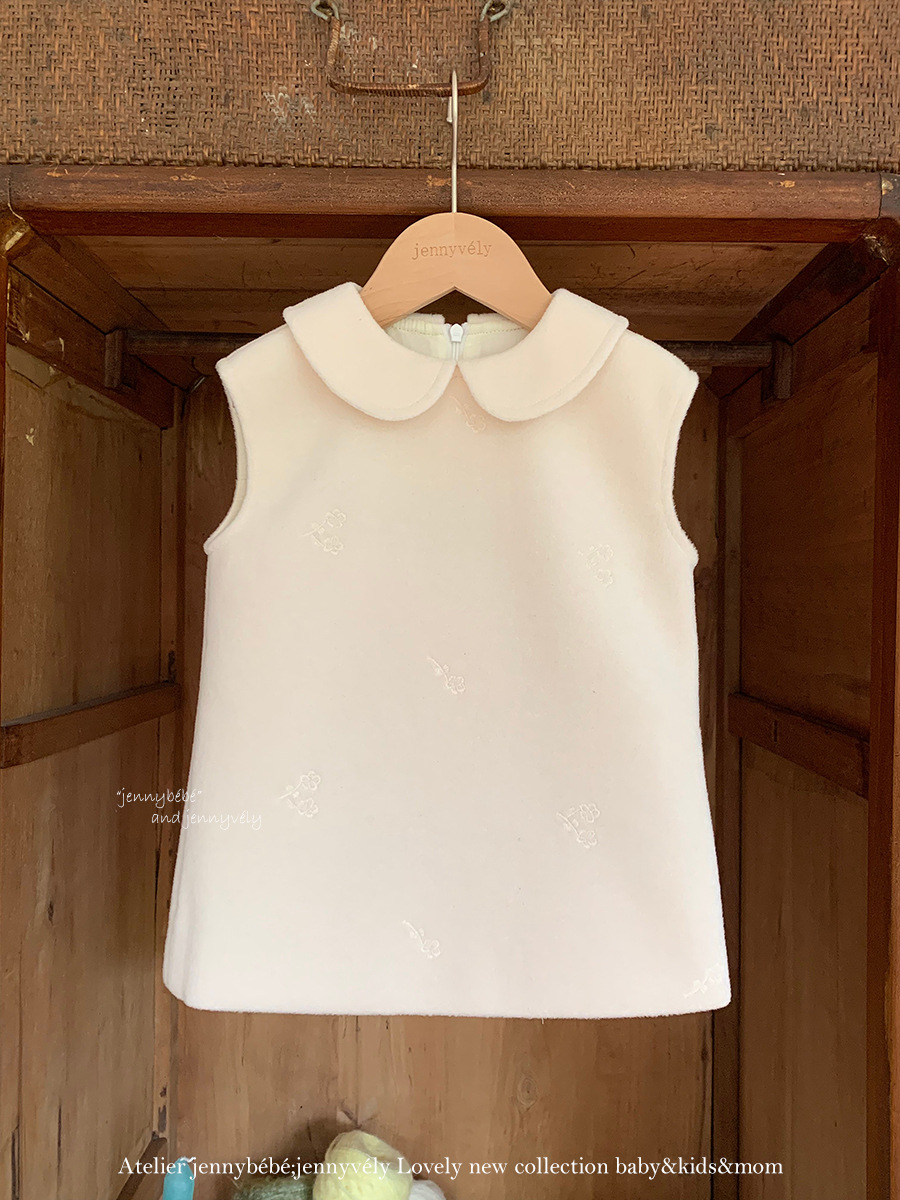 JE625｜(80cm-110cm) 玫瑰刺绣背心連身裙