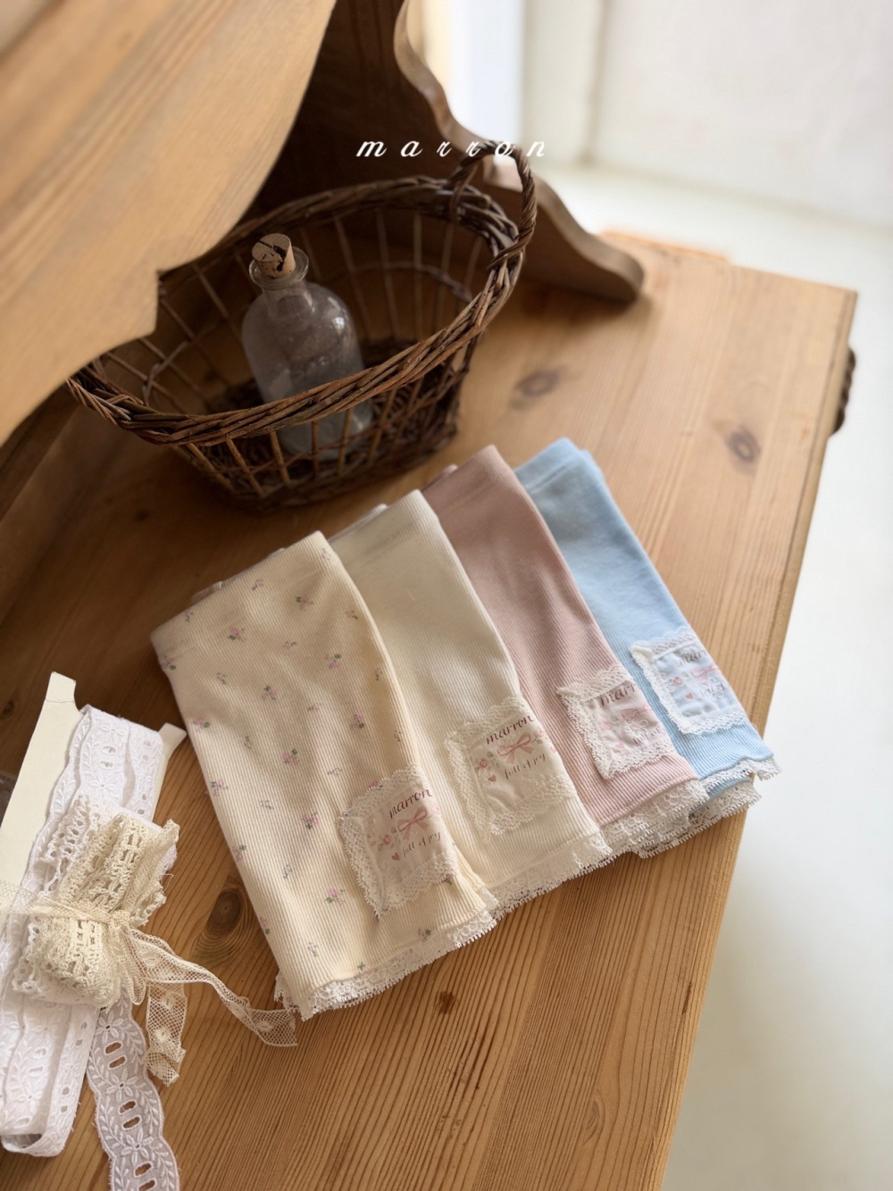 Marron15｜(1y-6y) 蕾絲邊內搭緊身褲