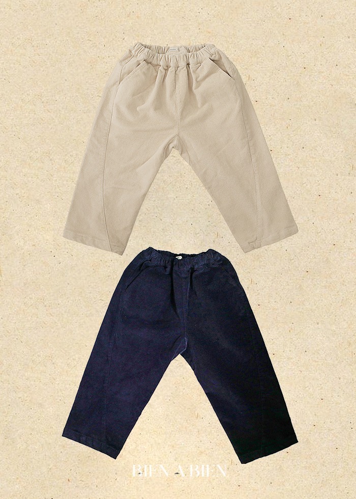 Bien A Bien15｜(90cm-130cm) 水洗燈芯絨錐形褲