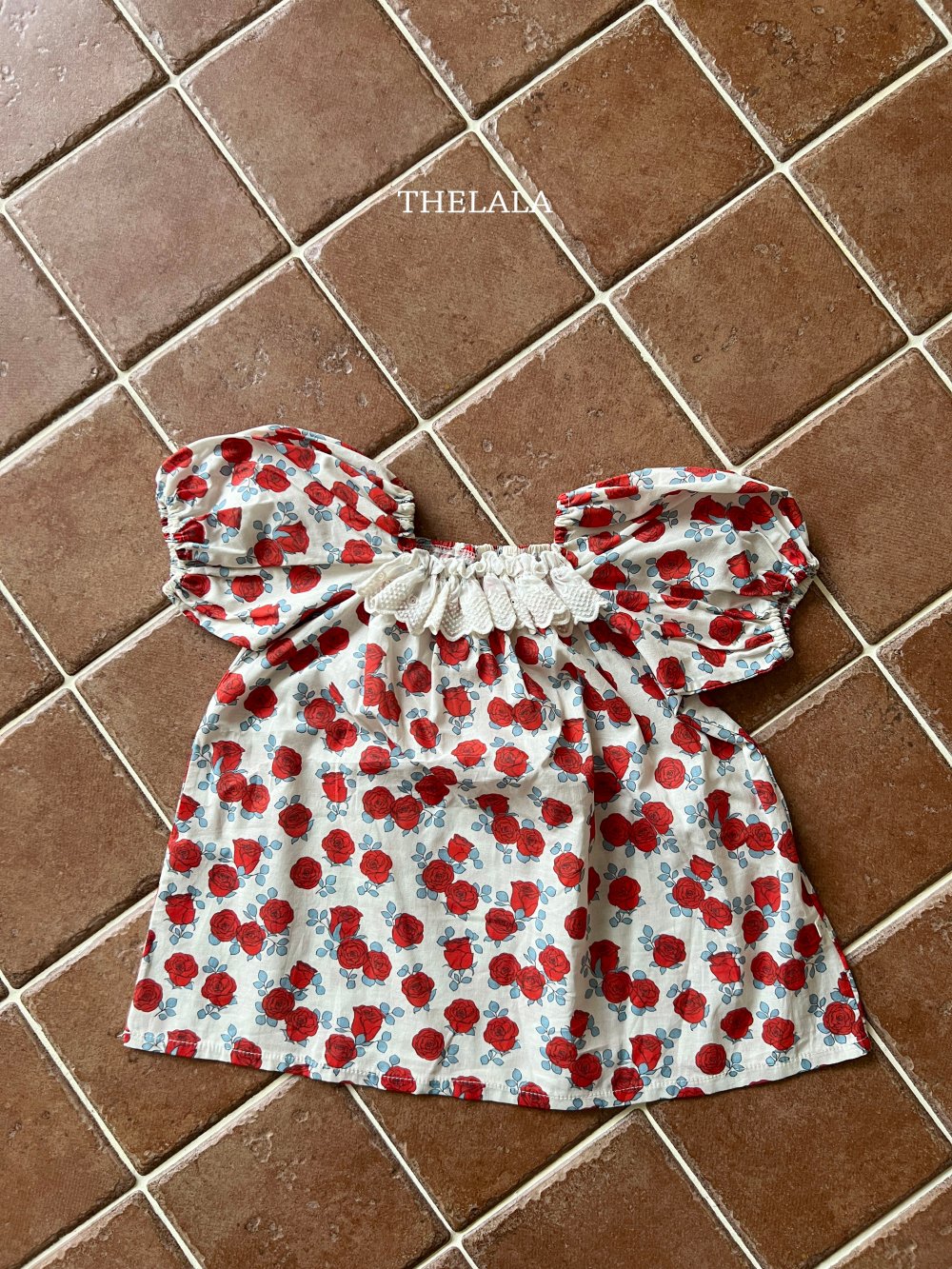 thelala53｜ (70-115) 玫瑰蕾絲方領洋裝