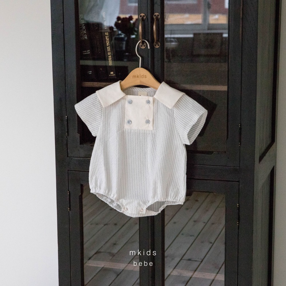 M-KIDS44｜(65-80cm) 條紋排釦包衣