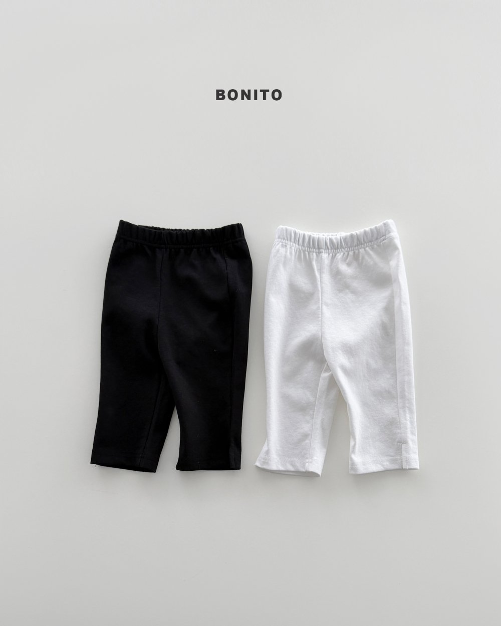 Bonito11｜(75cm-125cm) 2色簡約素色七分褲