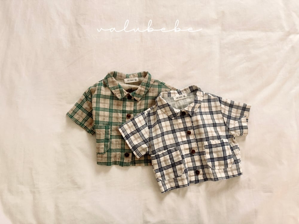 Valubebe 23｜(65-90cm) 復古格紋襯衫