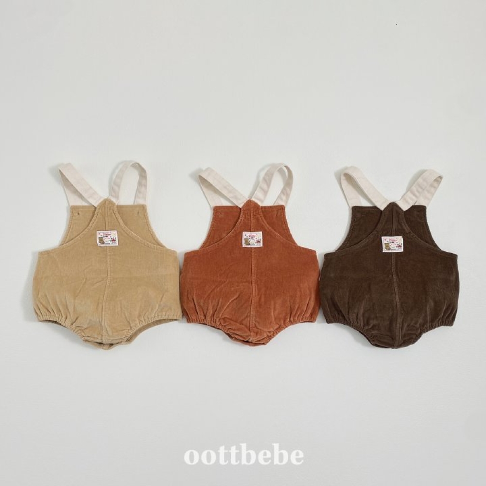 Oottbebe71｜(0m-12m)  冬季燈芯絨吊帶包屁衣