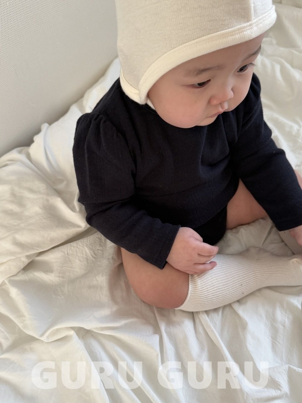 GURU GURU01｜(6m-24m) 2色素面棉質包屁衣