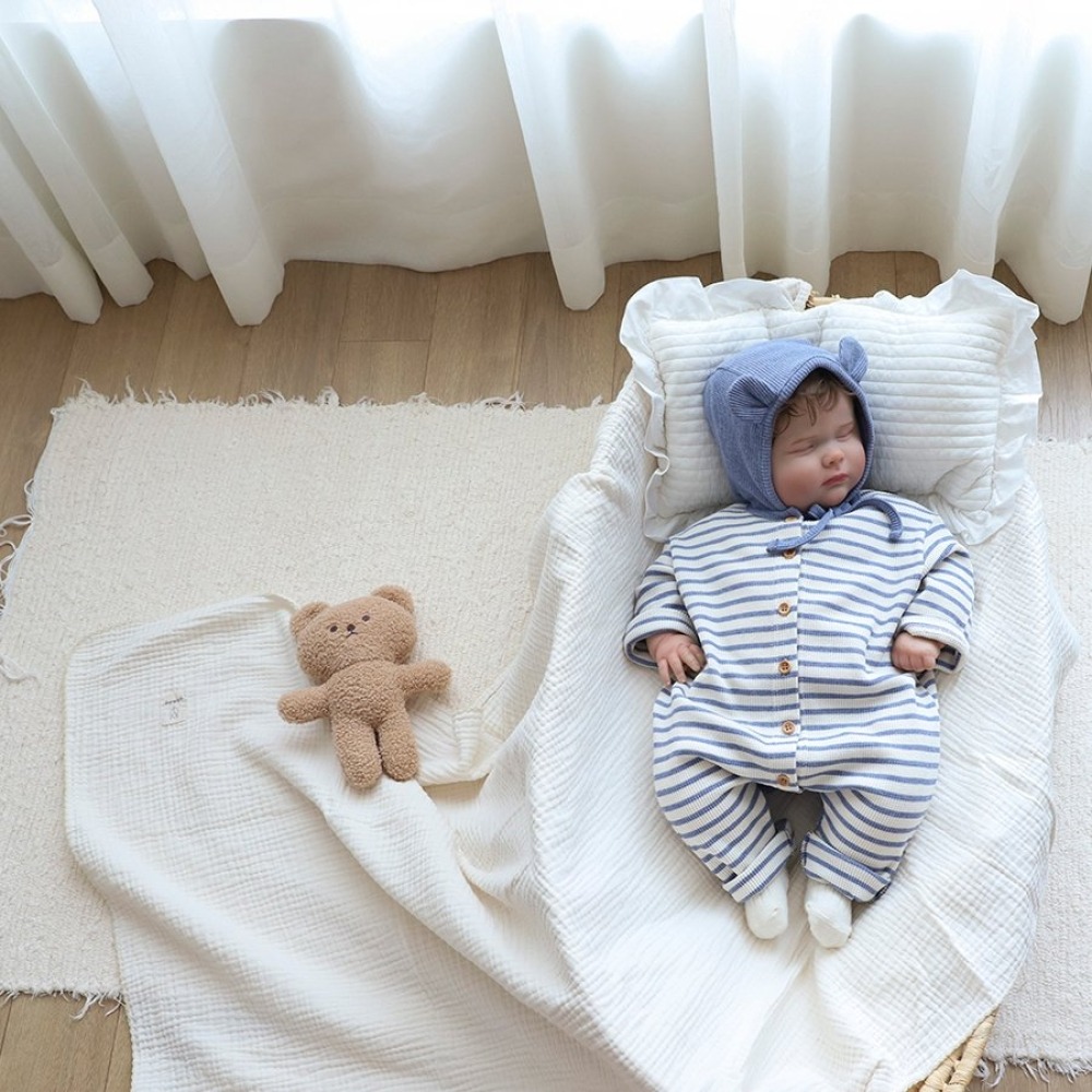 LEMONADE06｜(55cm-85cm) 2色小熊條紋包屁連身衣含帽子