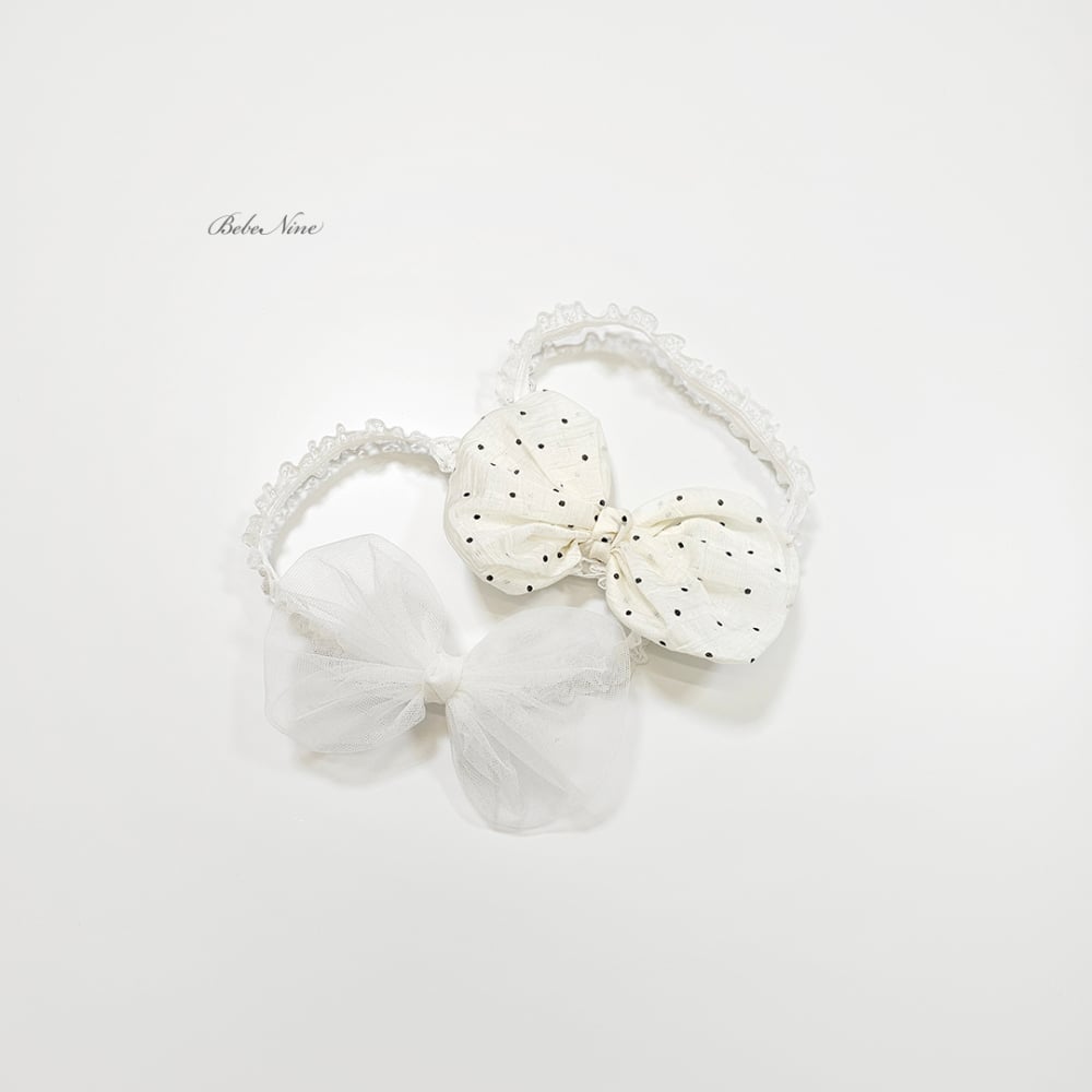 bebe nine50  (Free) 2色蝴蝶結蕾絲髮帶