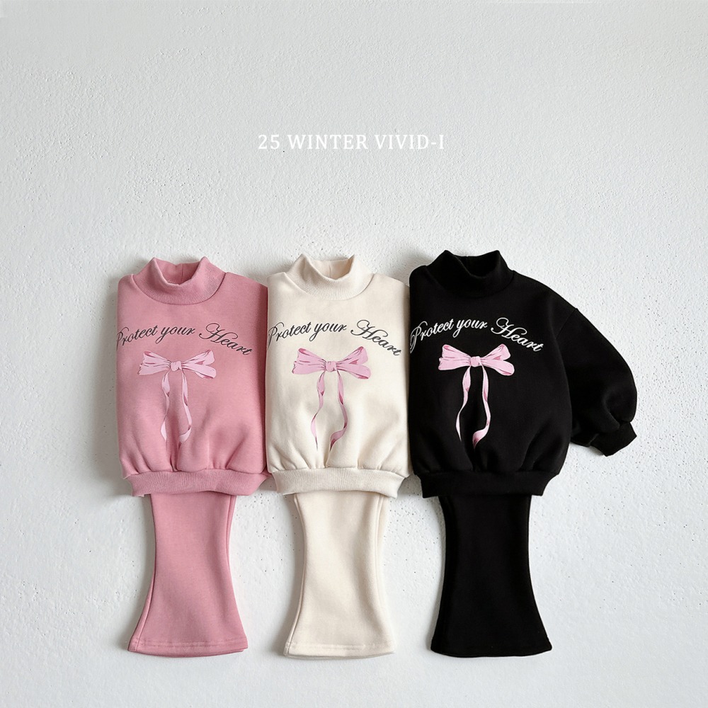 vivid102｜(78cm-125cm) 蝴蝶結中領公主袖喇叭套裝