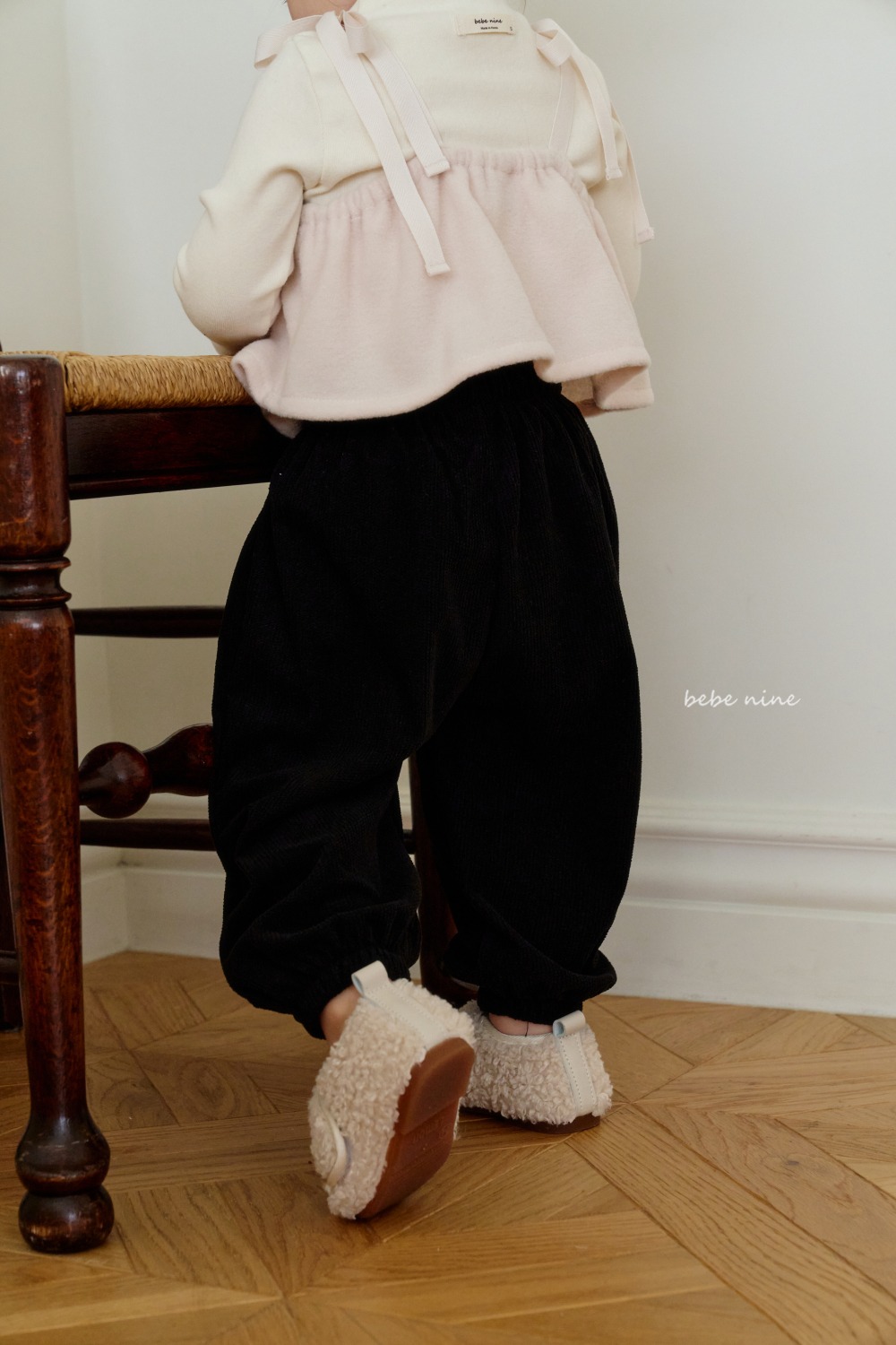 bebe nine39 (65cm-115cm) 3色壓紋素面縮口褲