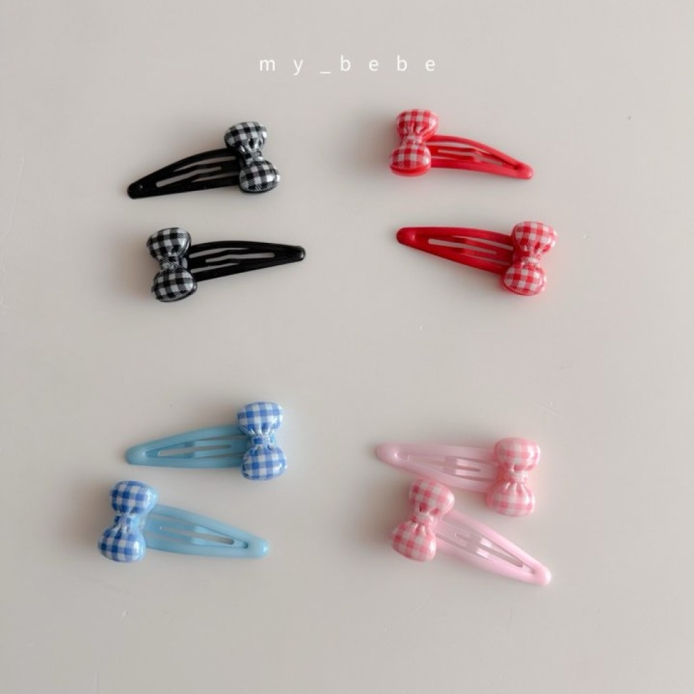 my_bebe07｜(free) 格紋蝴蝶結髮夾