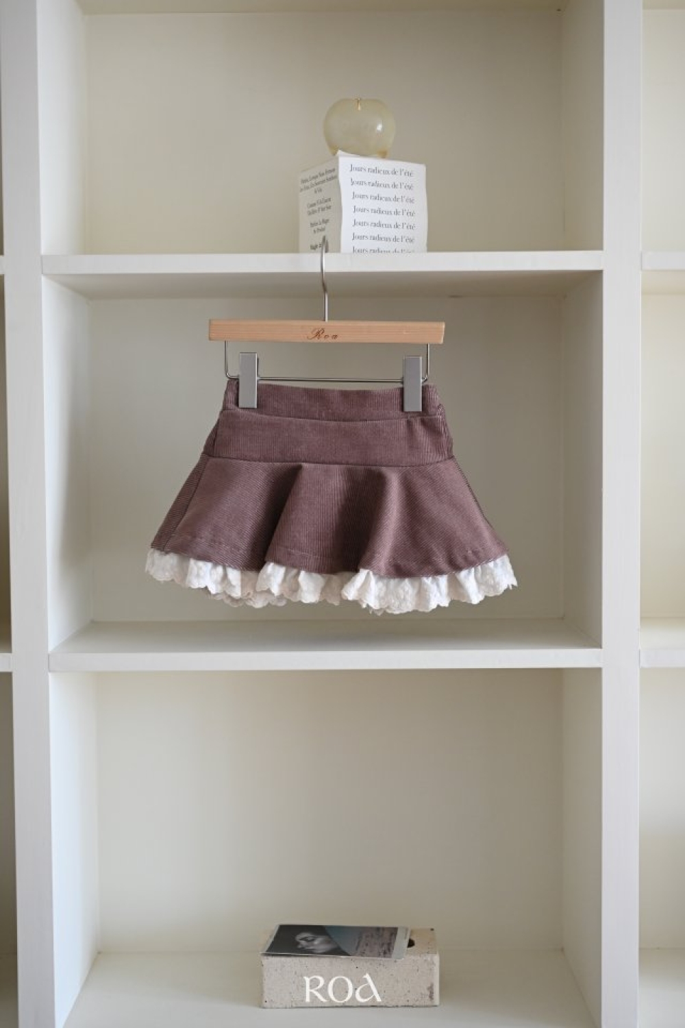 ROA25｜(80cm-120cm) 2色蕾絲拼接棉質短裙