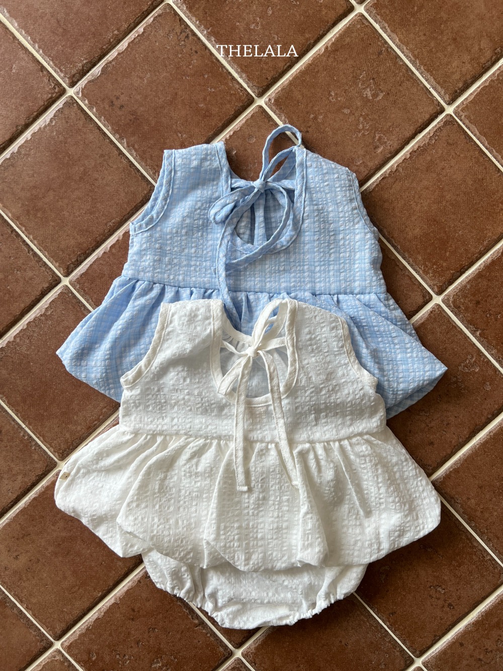 thelala67｜ (0m-18m) 無袖綁帶氣球洋裝包屁衣